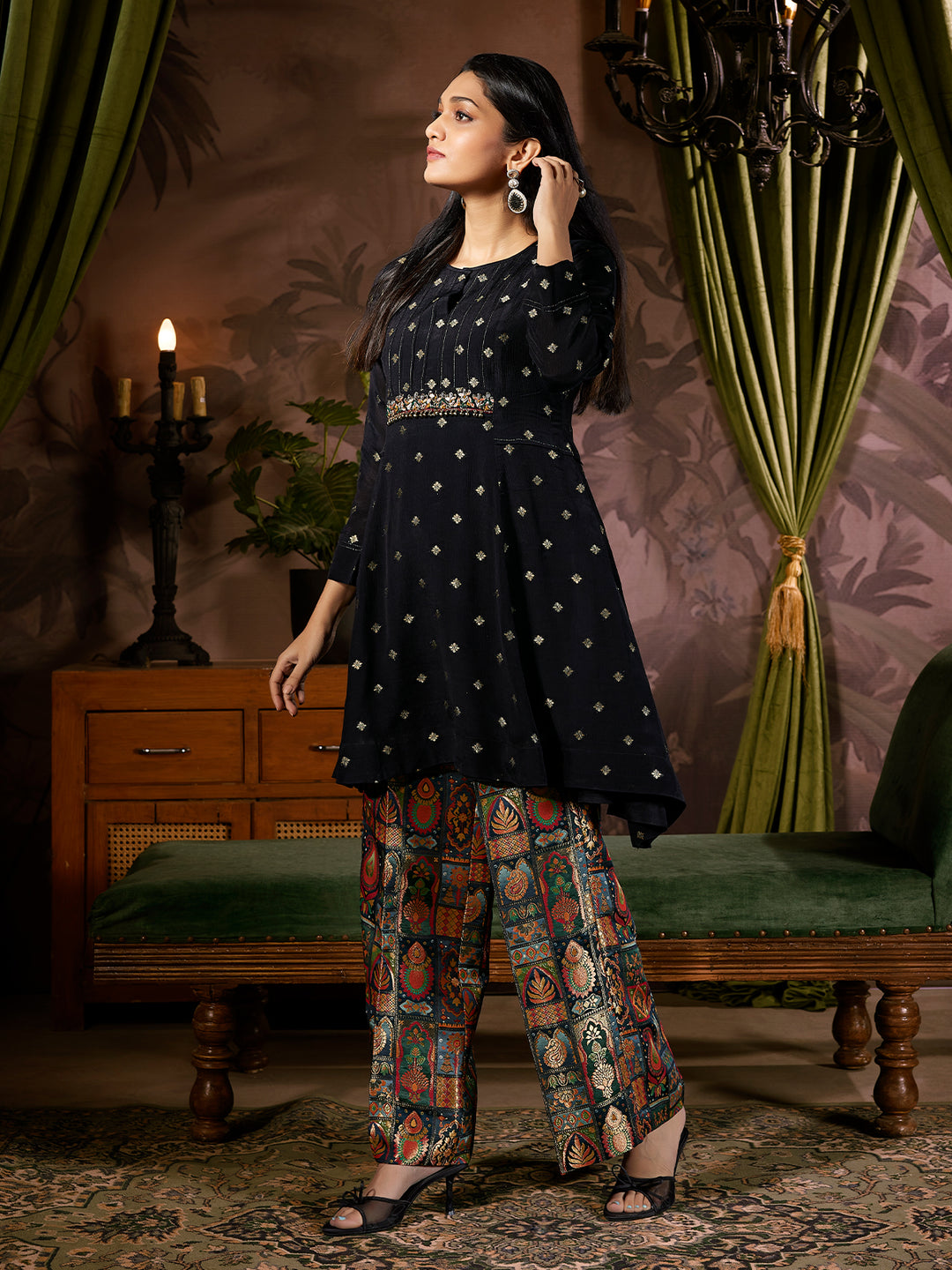 Midnight Black Jacquard Co-Ord Set