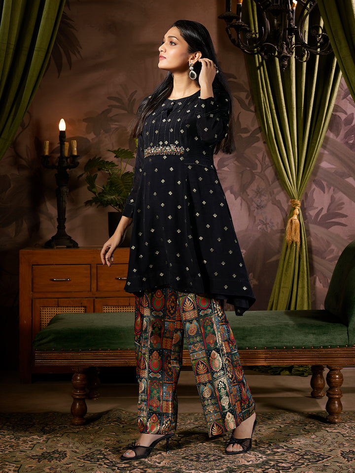 Midnight Black Jacquard Co-Ord Set