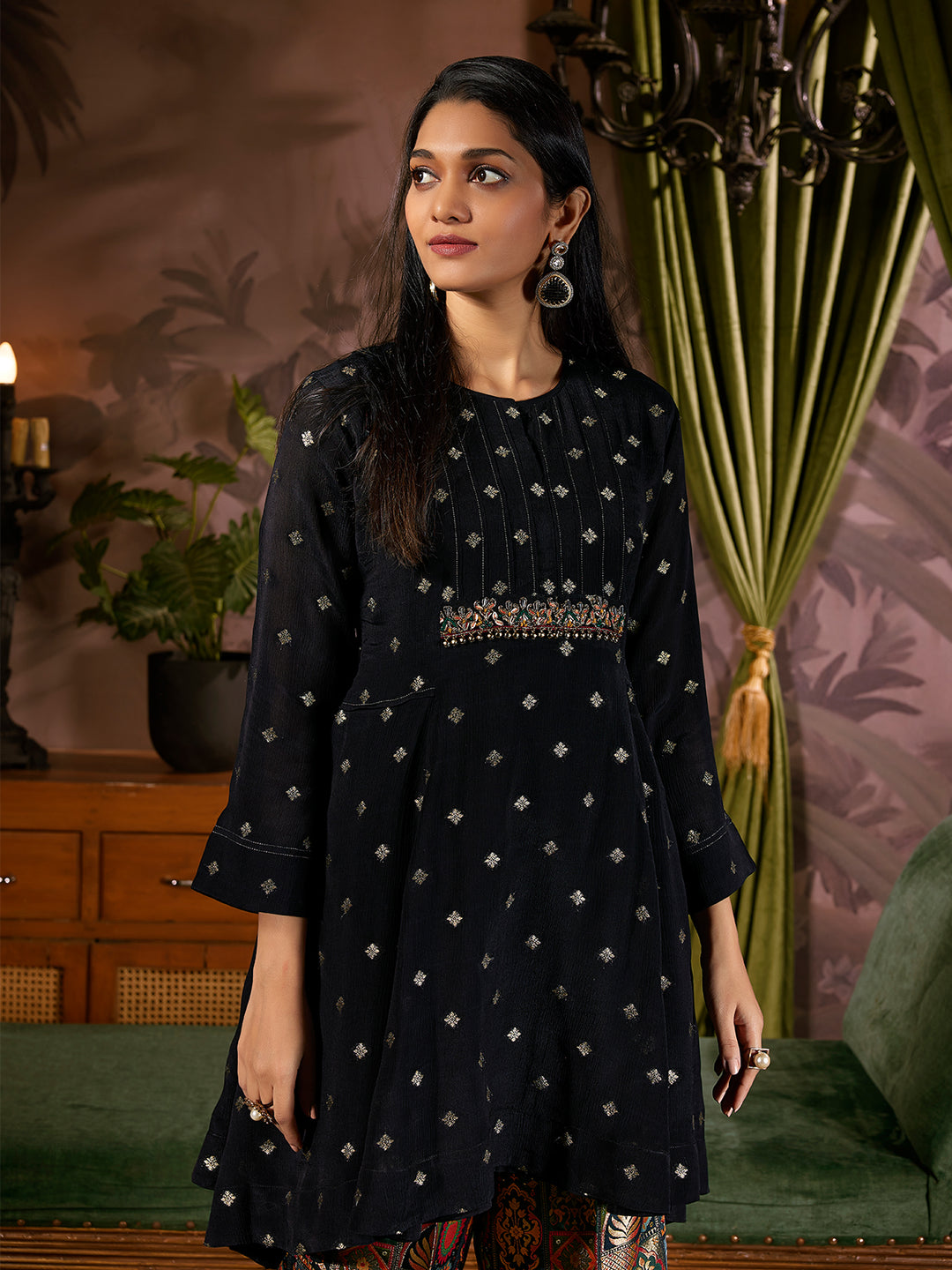 Midnight Black Jacquard Co-Ord Set