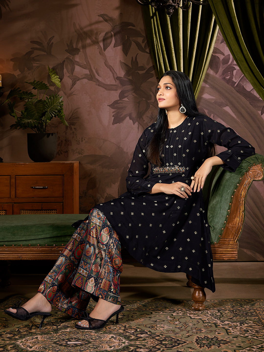 Midnight Black Jacquard Co-Ord Set