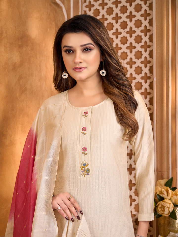 Ivory Suit Set with Dupatta