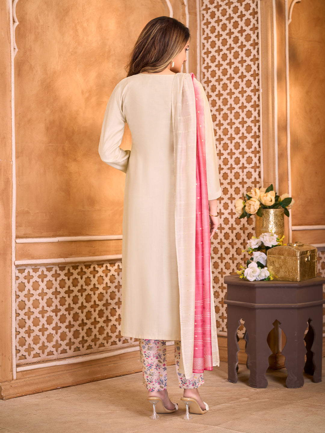 Ivory Suit Set with Dupatta