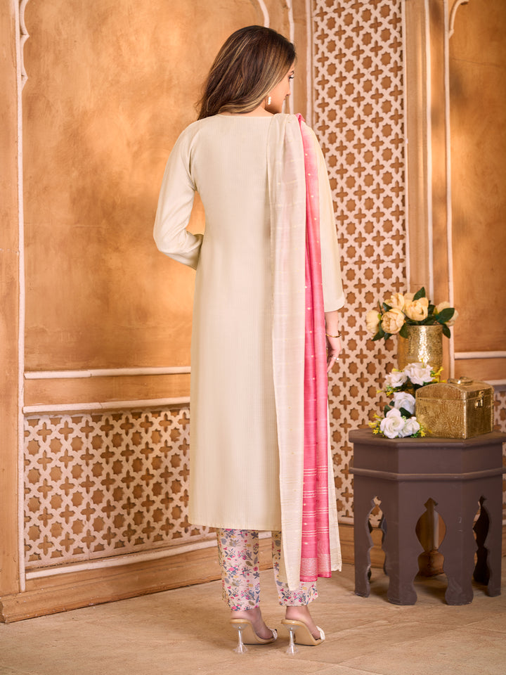 Ivory Suit Set with Dupatta