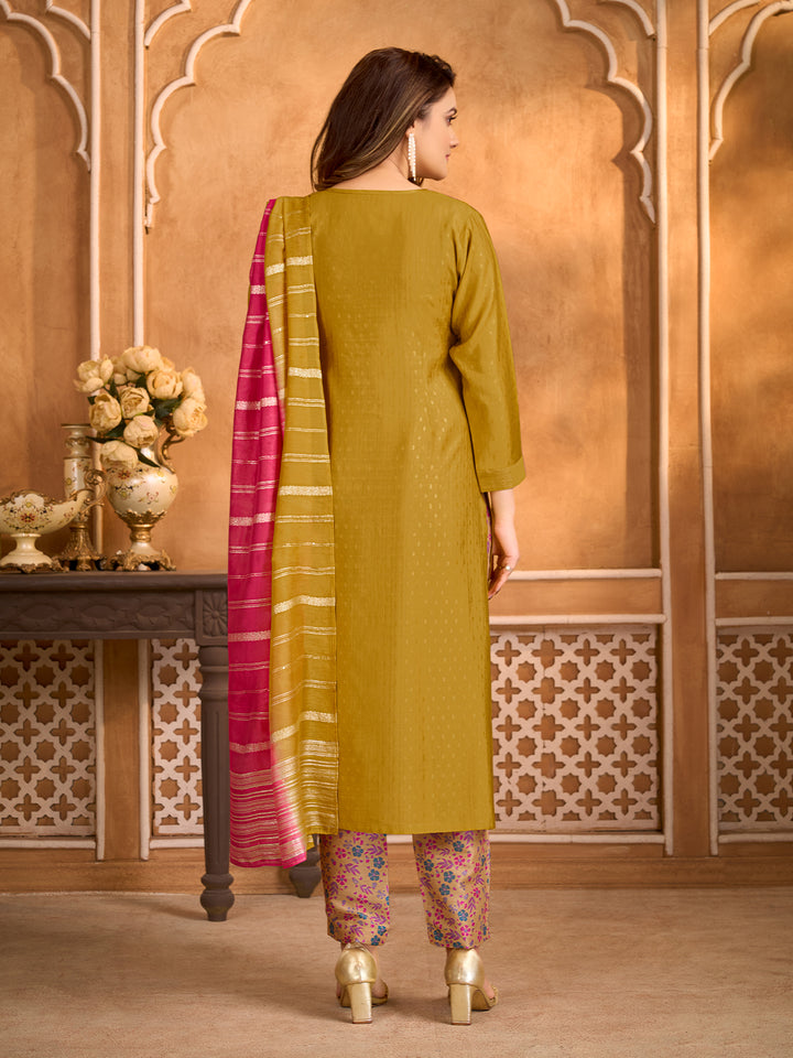 Mustard Suit Set with Dupatta