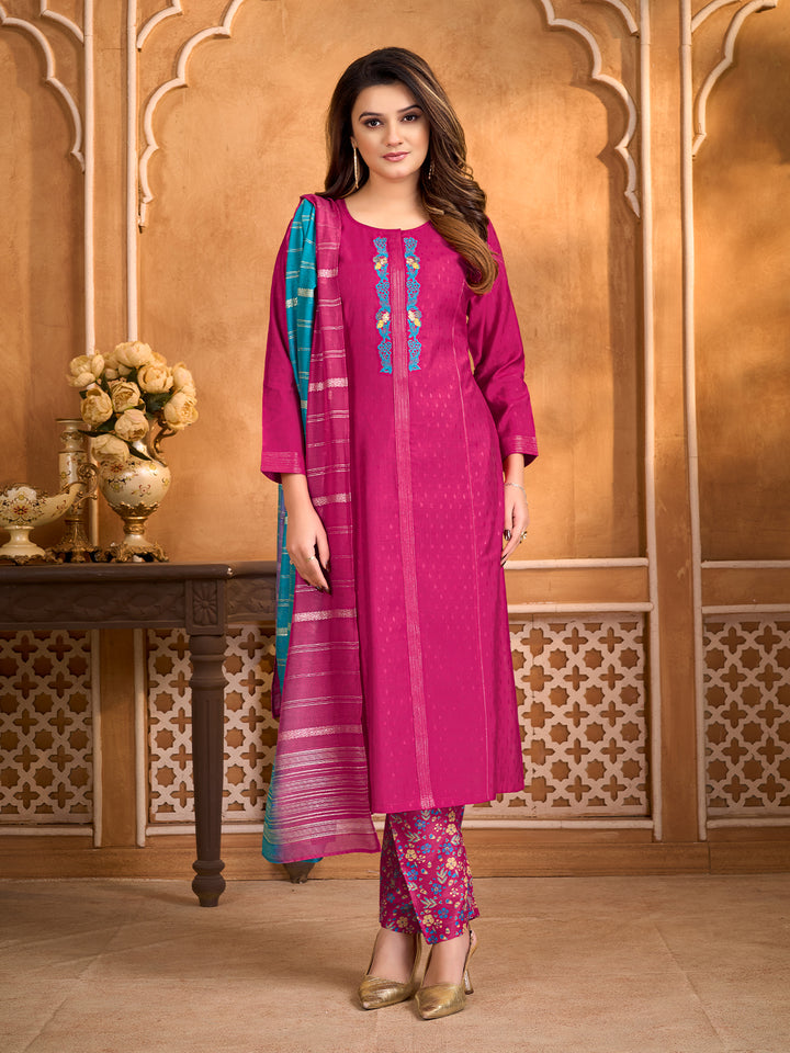Pink Suit Set with Dupatta