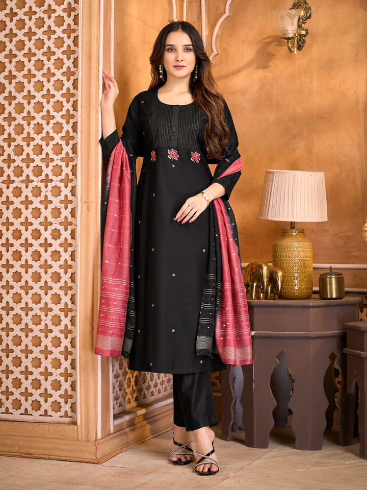 Black Suit Set with Dupatta