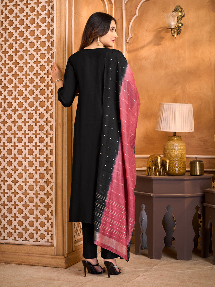 Black Suit Set with Dupatta