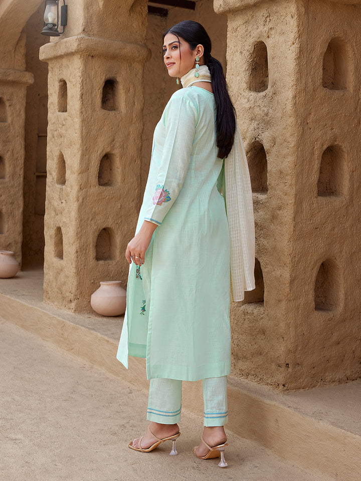 Light Mint Woven Cotton Suit Set