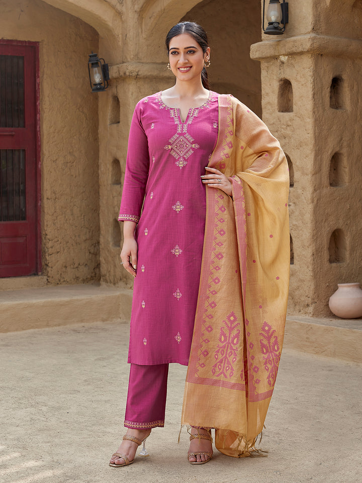 Rosewood Woven Cotton Suit Set