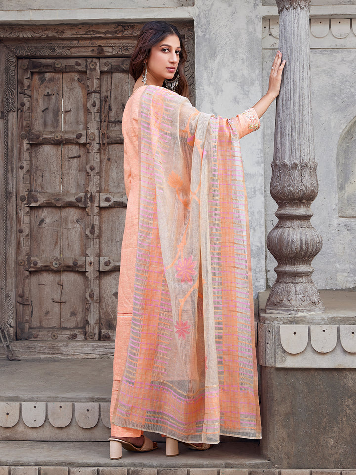 Blush Peach Linen Suit Set