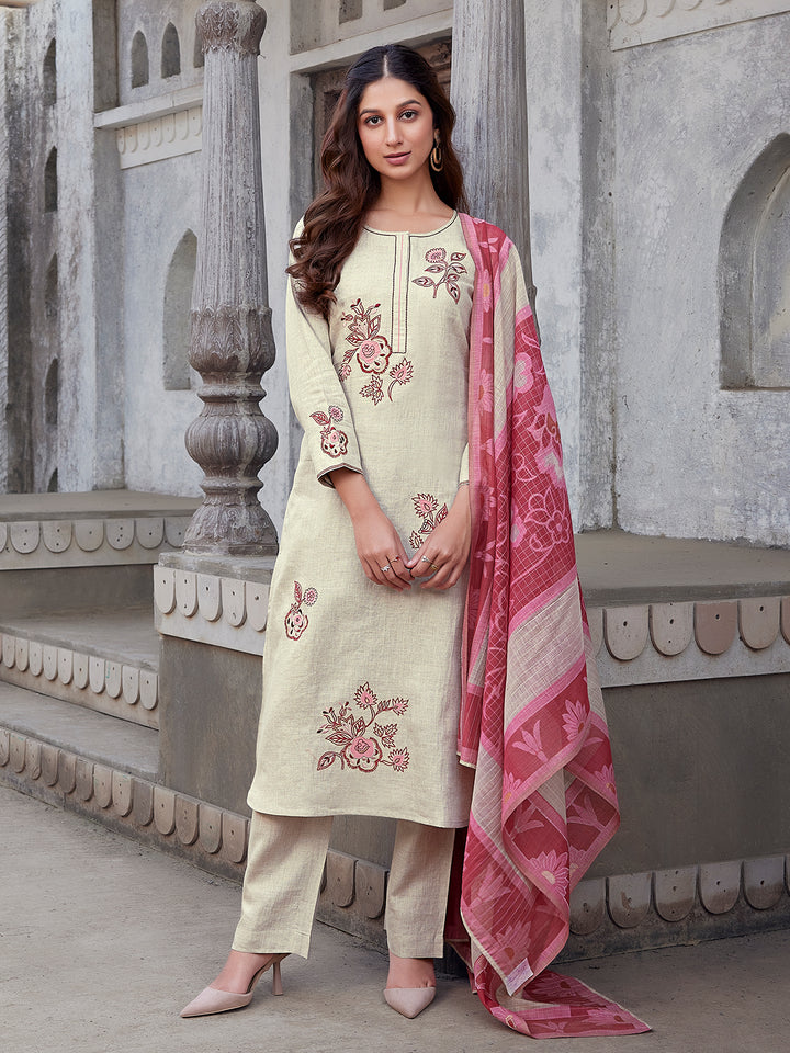 Cream Ivory Linen Suit Set