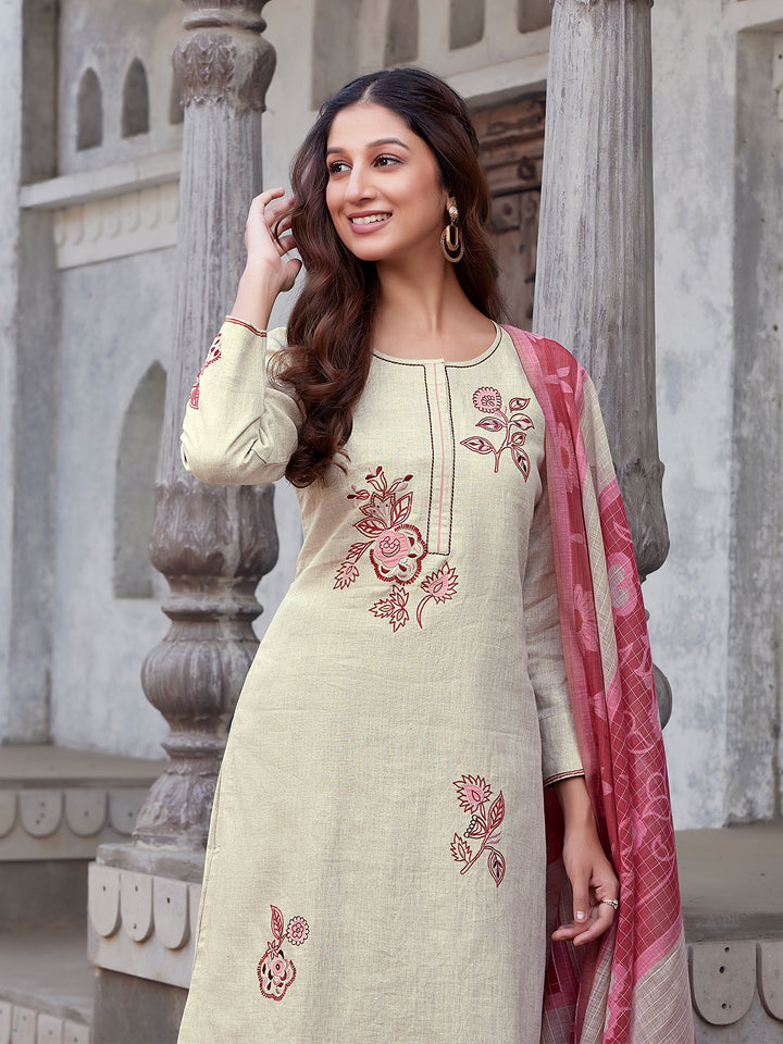 Cream Ivory Linen Suit Set