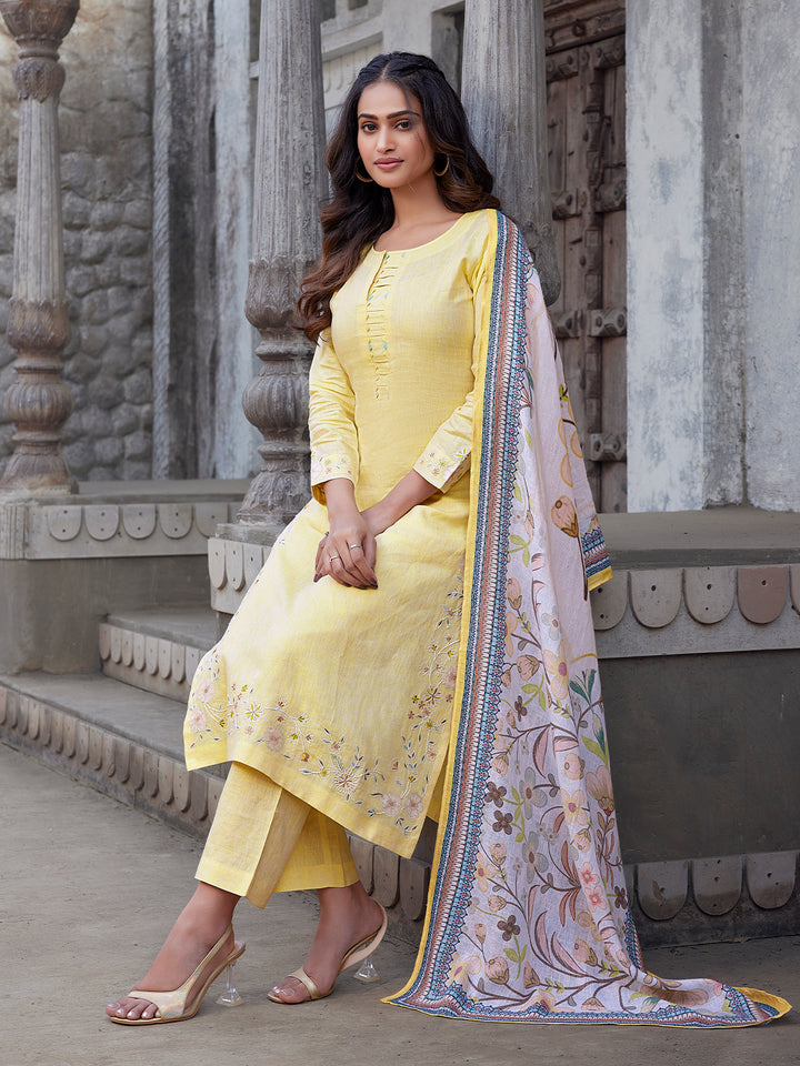 Yellow Linen Suit Set