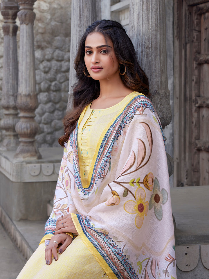 Yellow Linen Suit Set