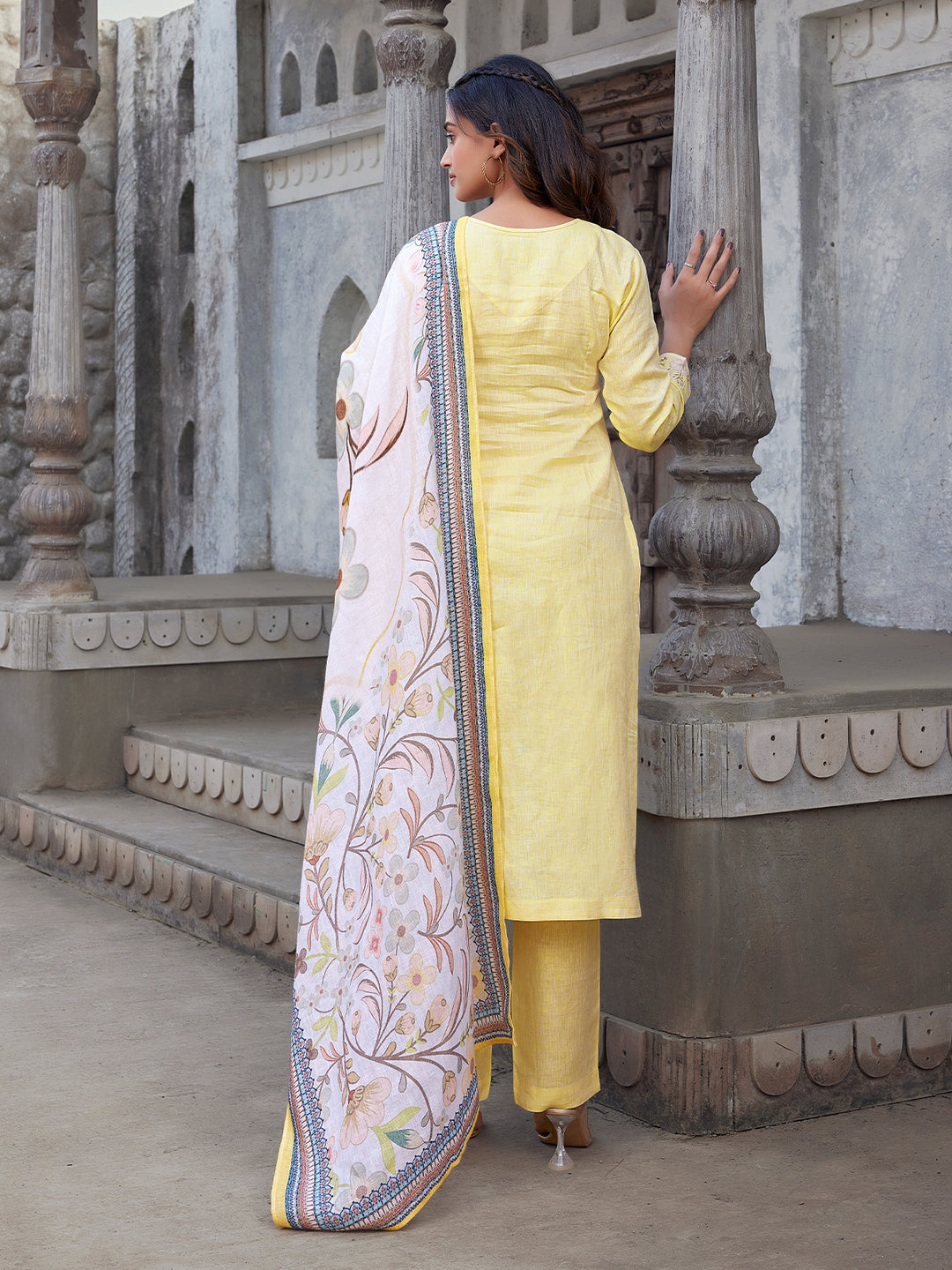 Yellow Linen Suit Set
