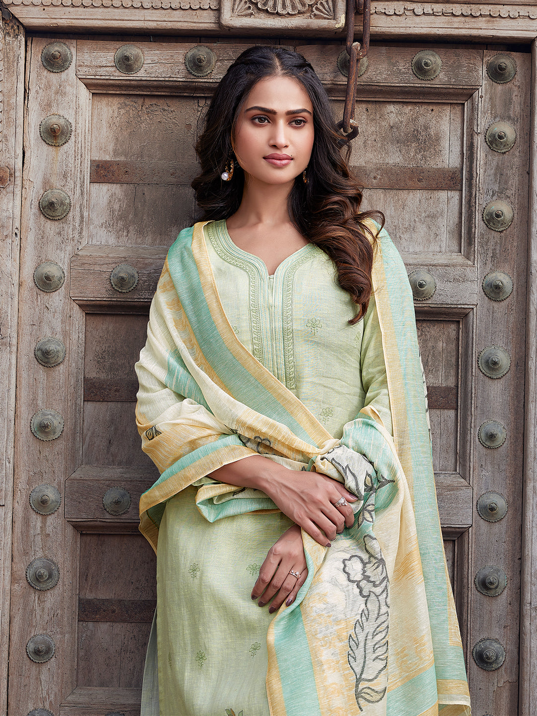Mint Green Linen Suit Set