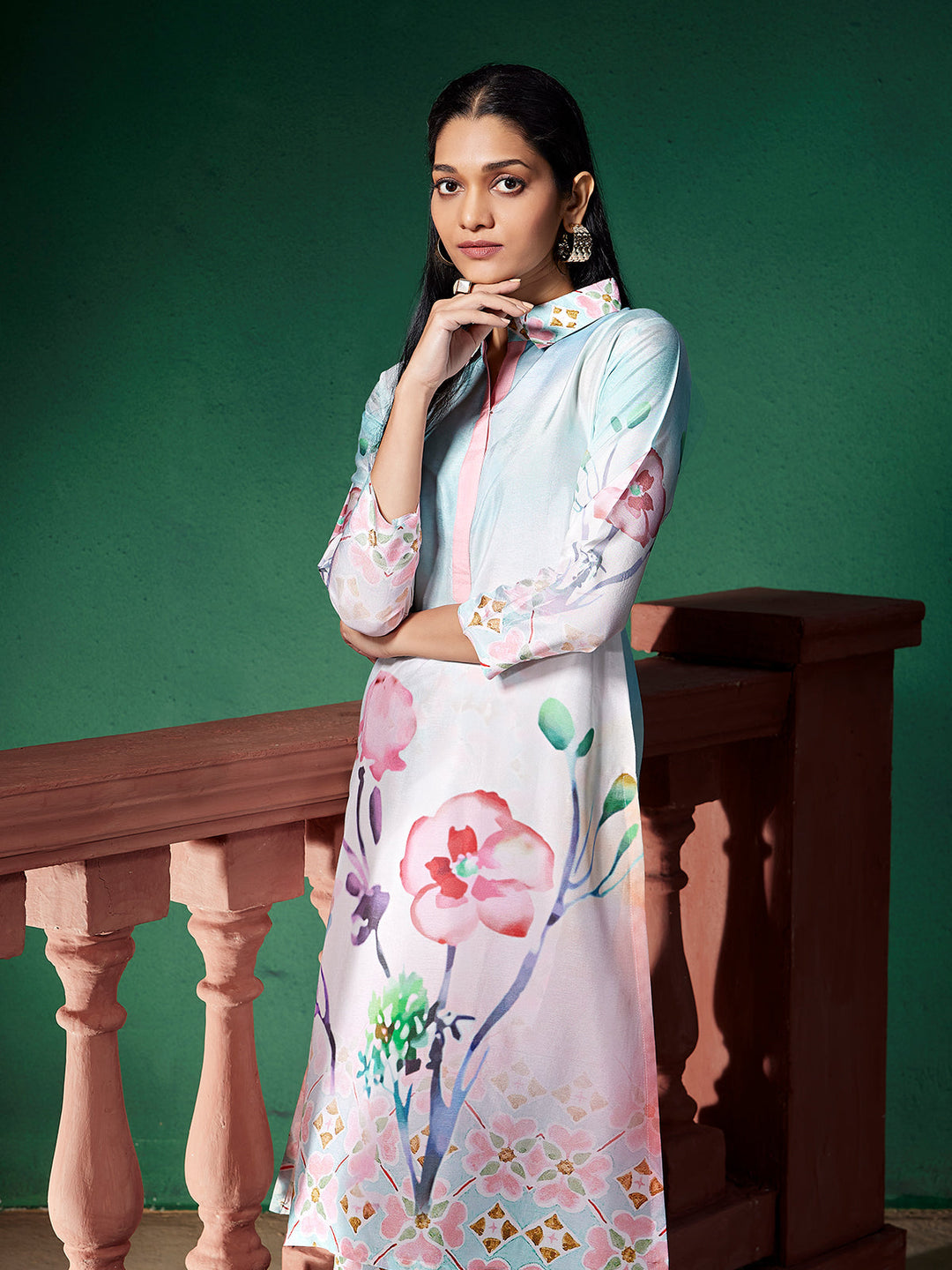 Powder Blue Silk Co-Ord Set