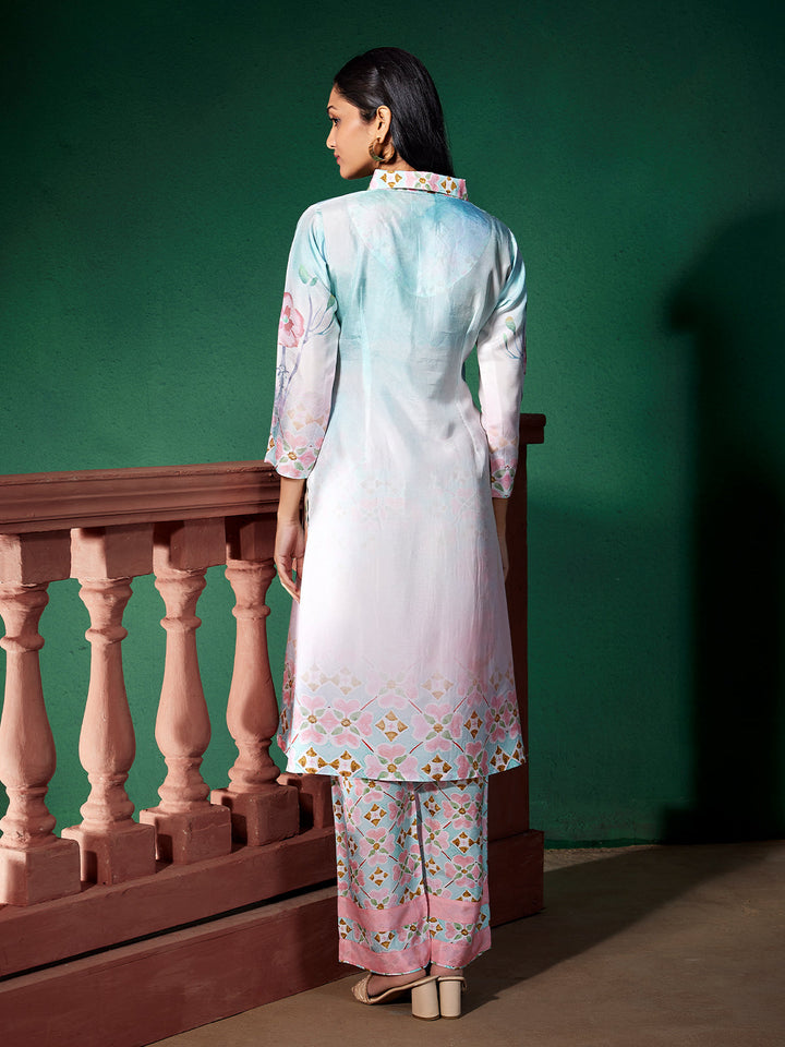 Powder Blue Silk Co-Ord Set