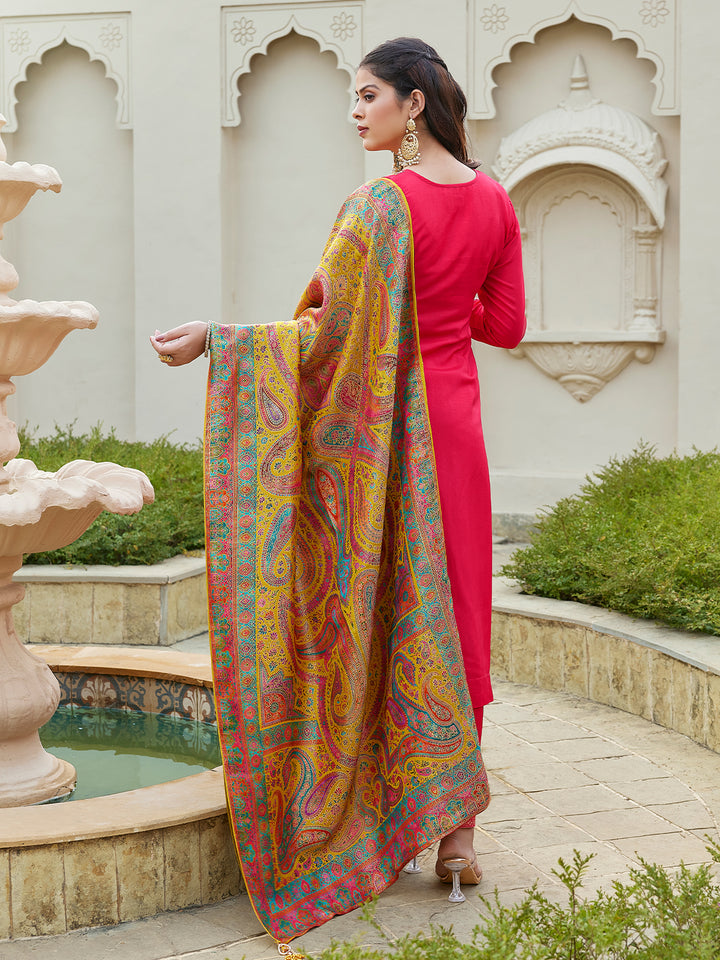 Pink Semi Silk Suit Set