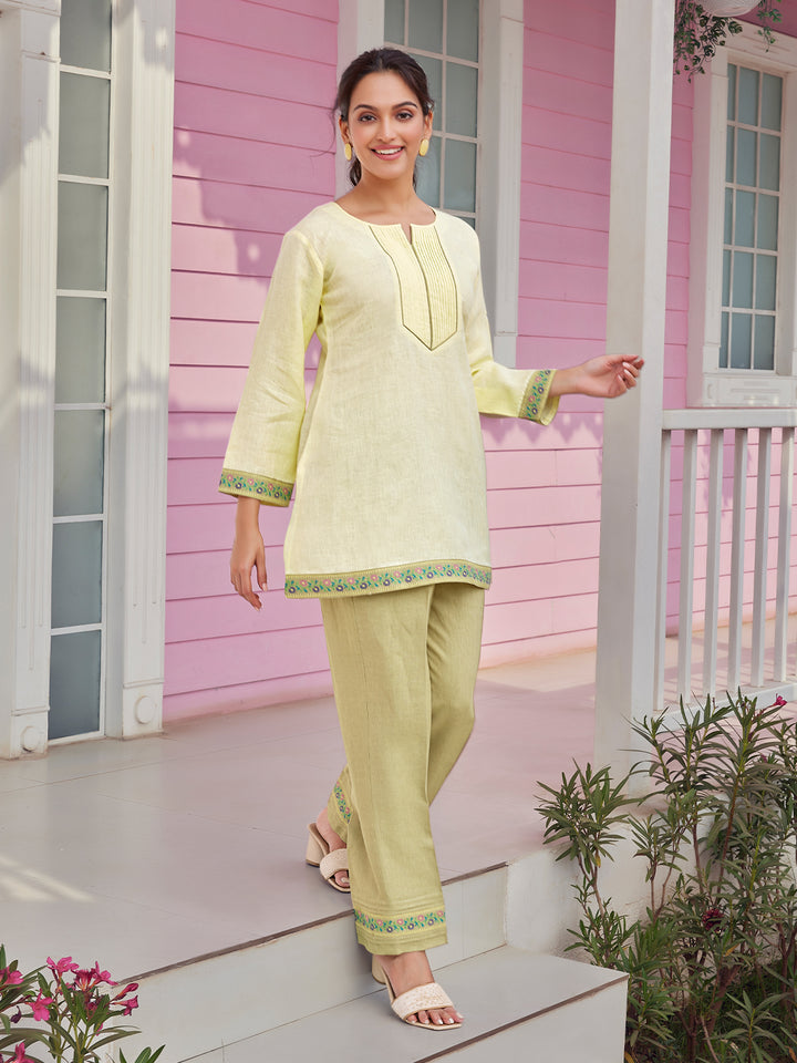 Soft Citrus Linen Co-Ord Set