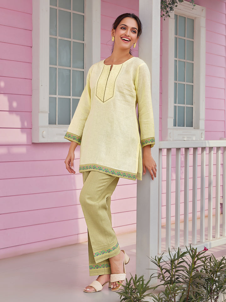 Soft Citrus Linen Co-Ord Set