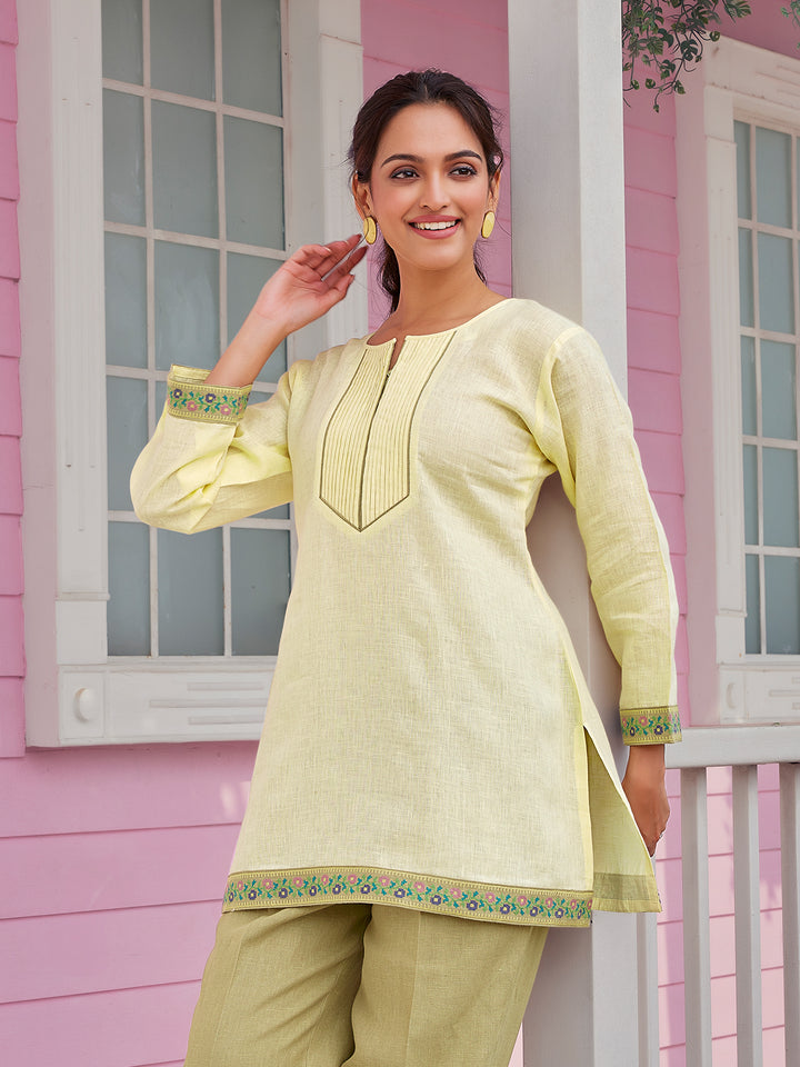 Soft Citrus Linen Co-Ord Set