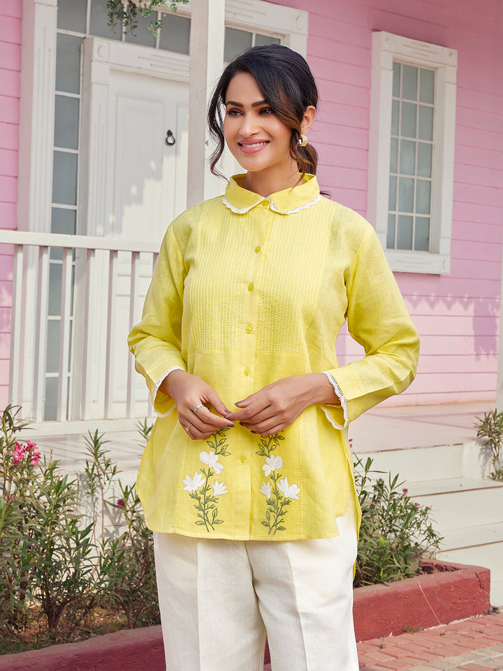Sunlight Yellow Linen Shirt Set
