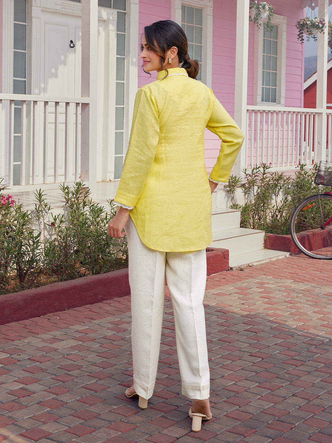 Sunlight Yellow Linen Shirt Set