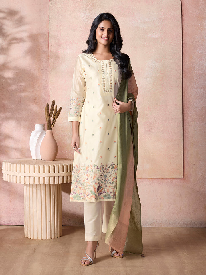 Soft Yellow Suit Set with Dupatta