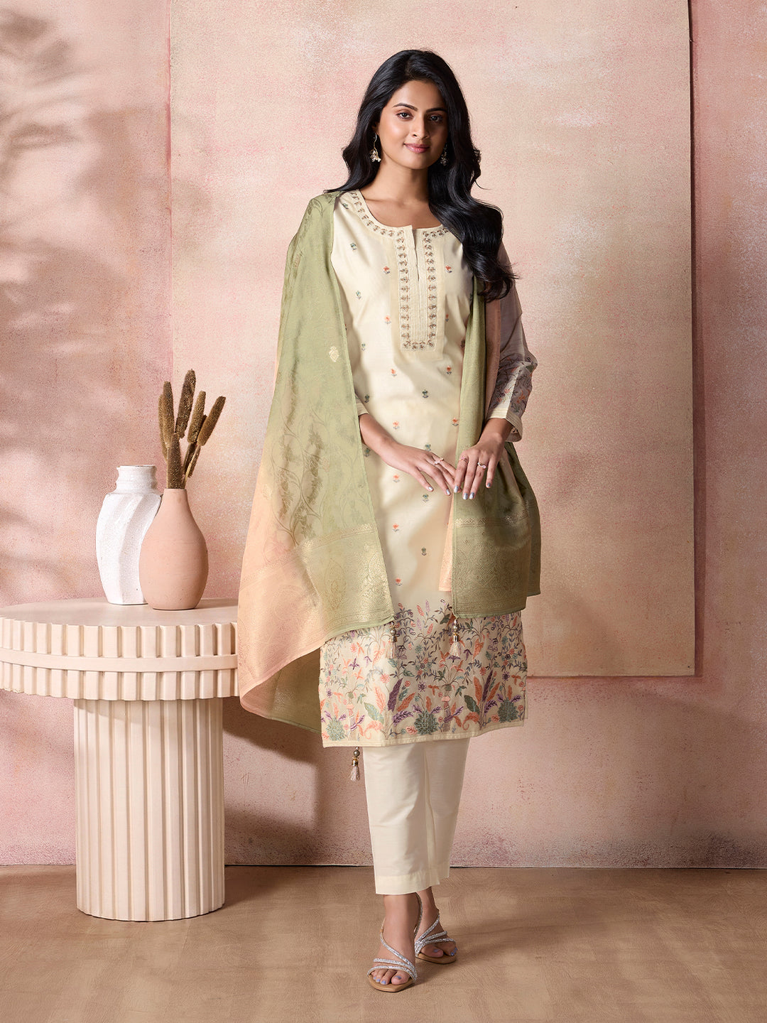 Soft Yellow Suit Set with Dupatta