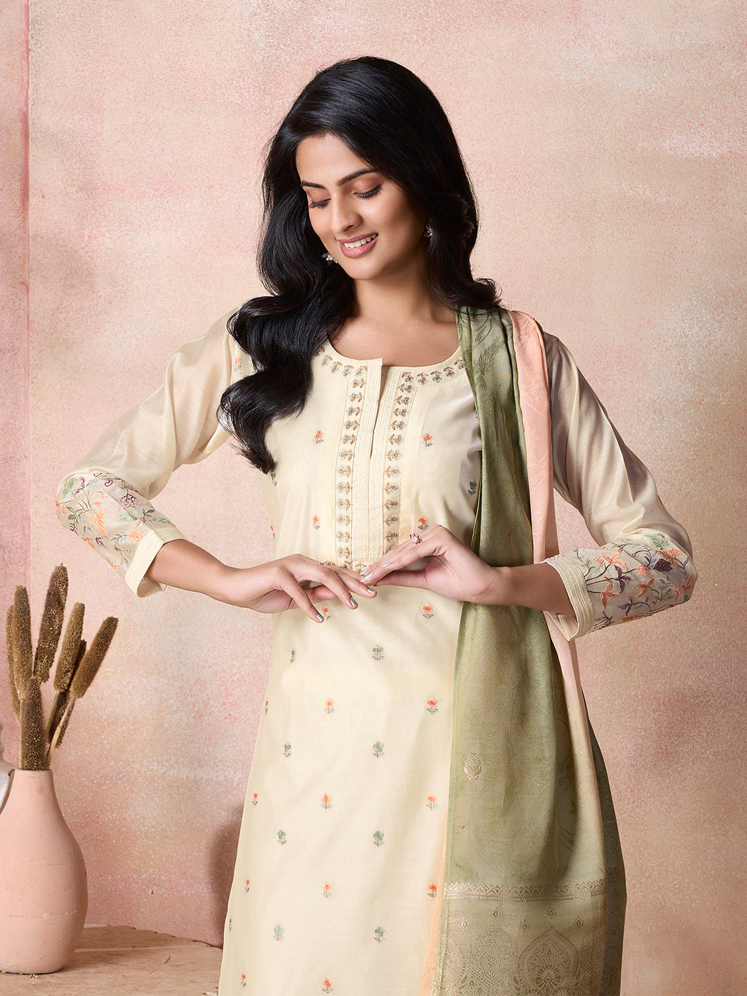 Soft Yellow Suit Set with Dupatta