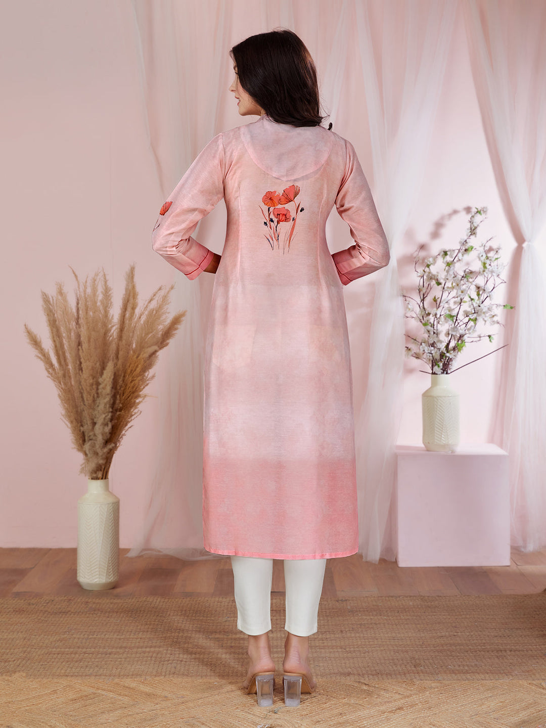 Pink Floral Kurti