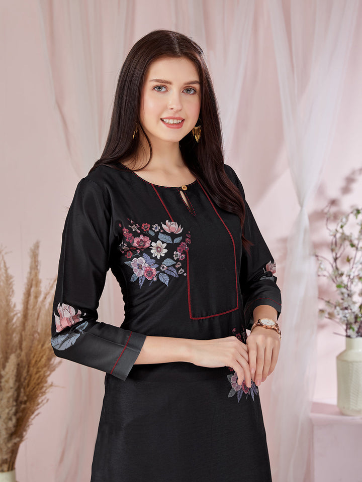 Black Floral Kurti