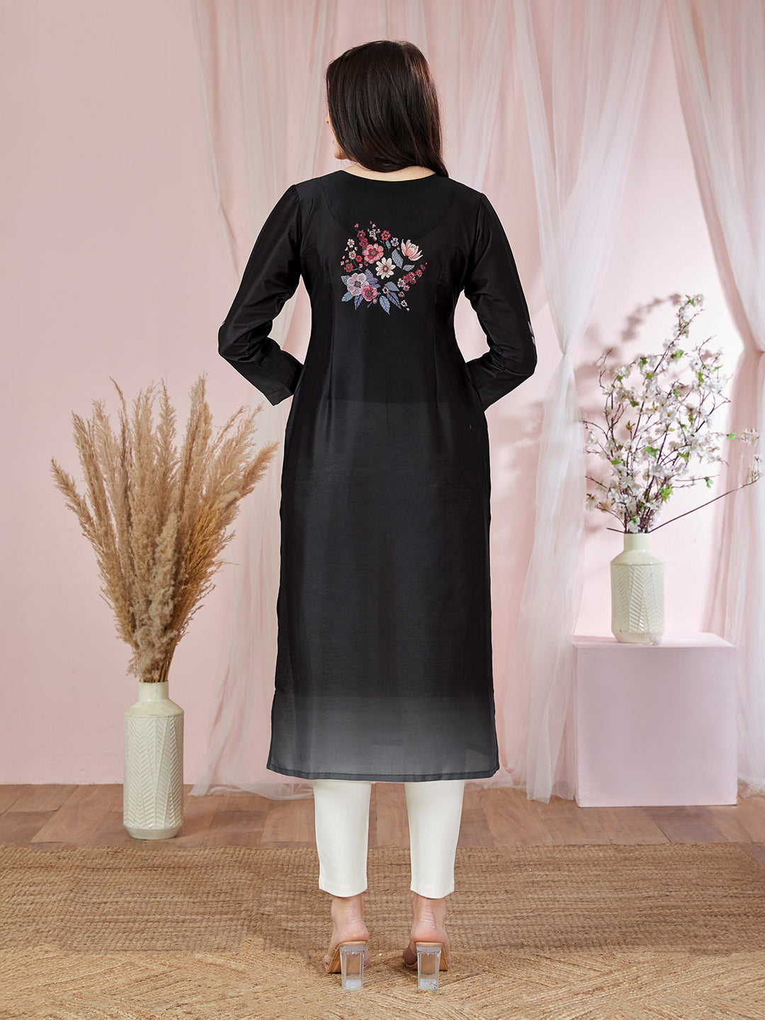 Black Floral Kurti