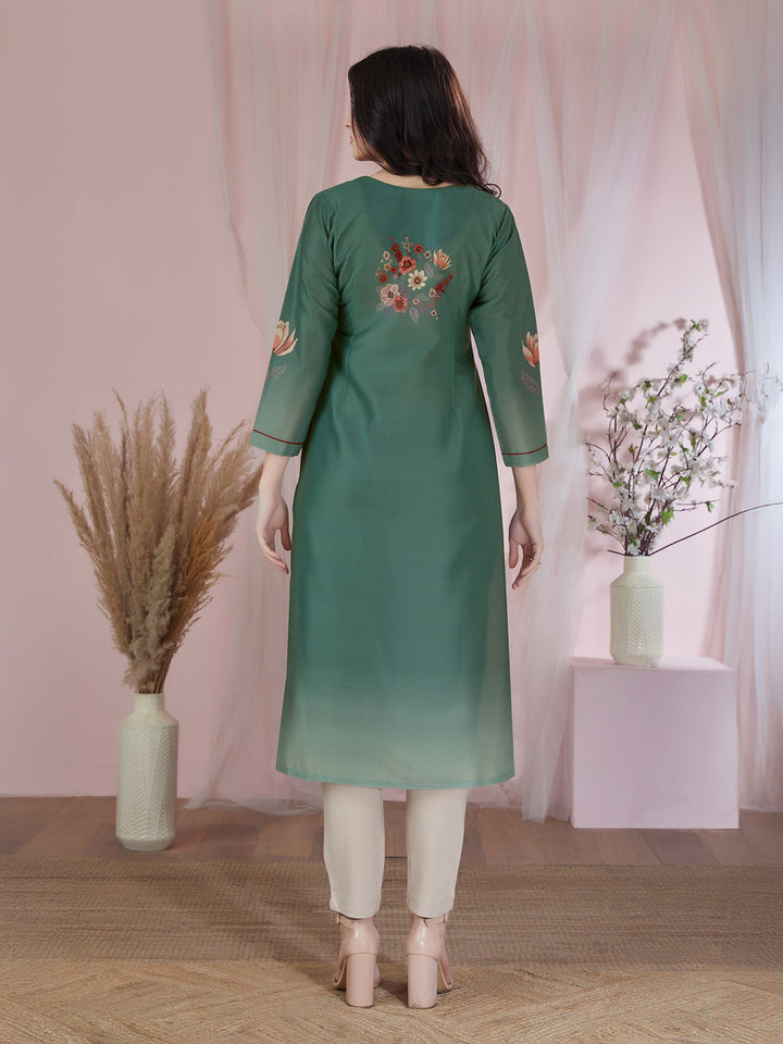 Green Floral Kurti