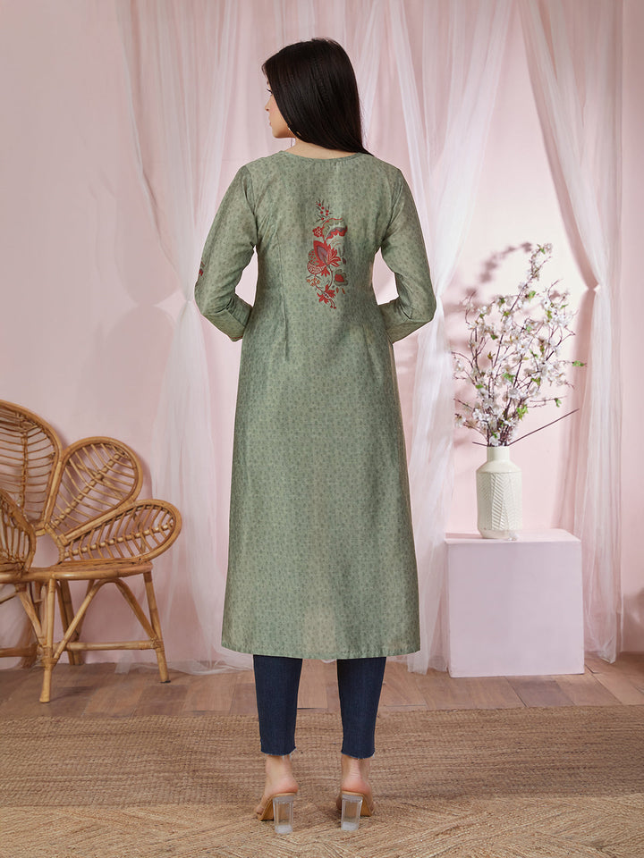 Green Floral Kurti