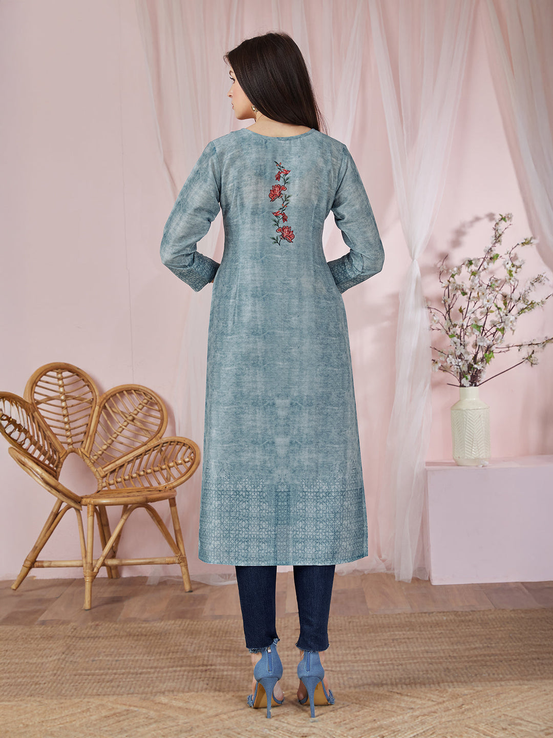 Blue Floral Kurti