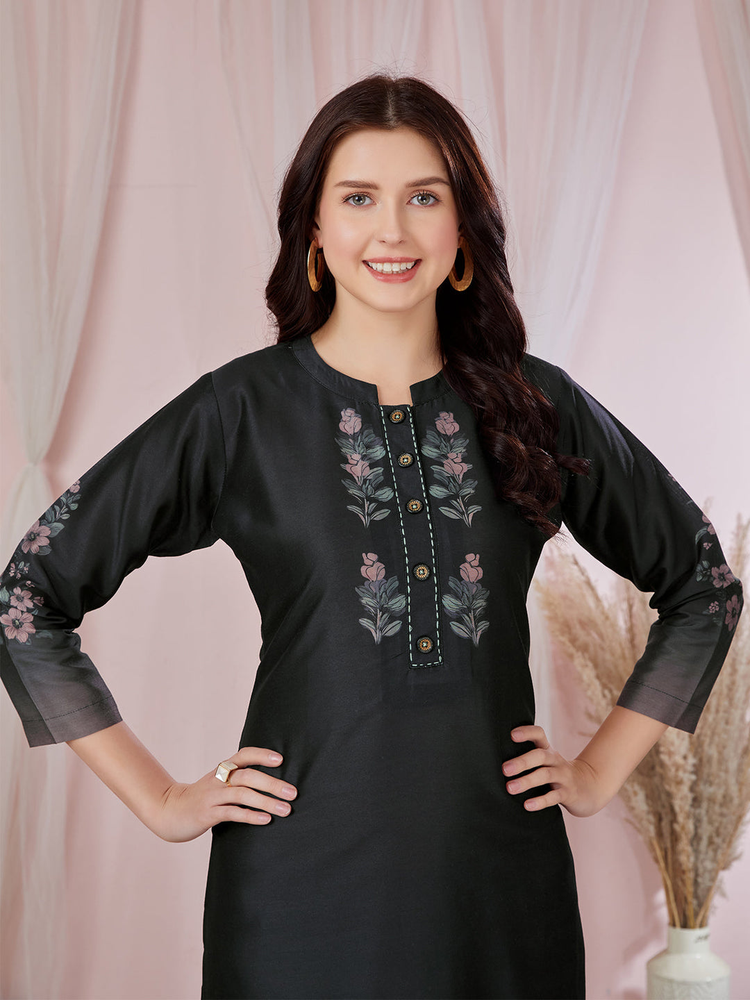 Black Floral Kurti