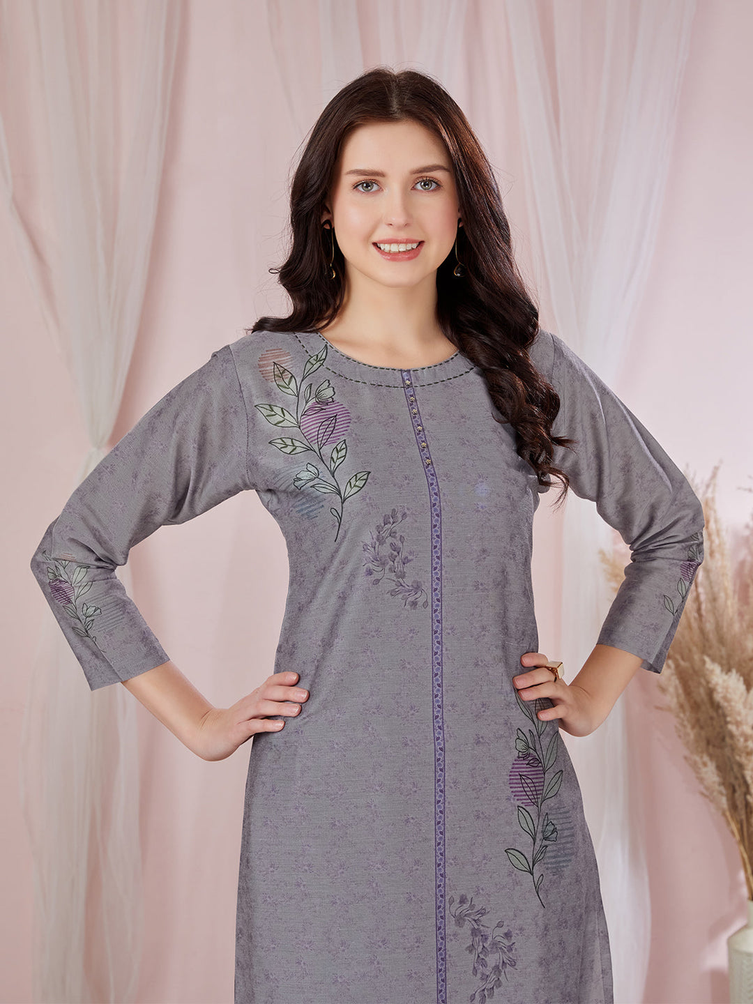 Purple Floral Kurti