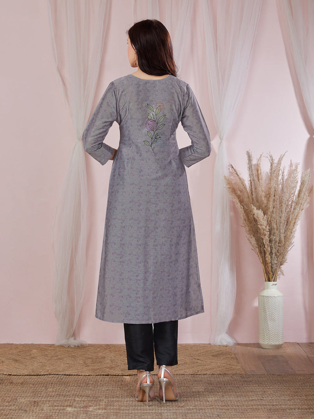 Purple Floral Kurti