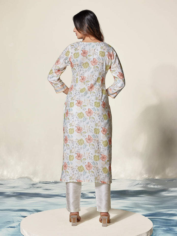 Ivory Primrose Cotton Kurti