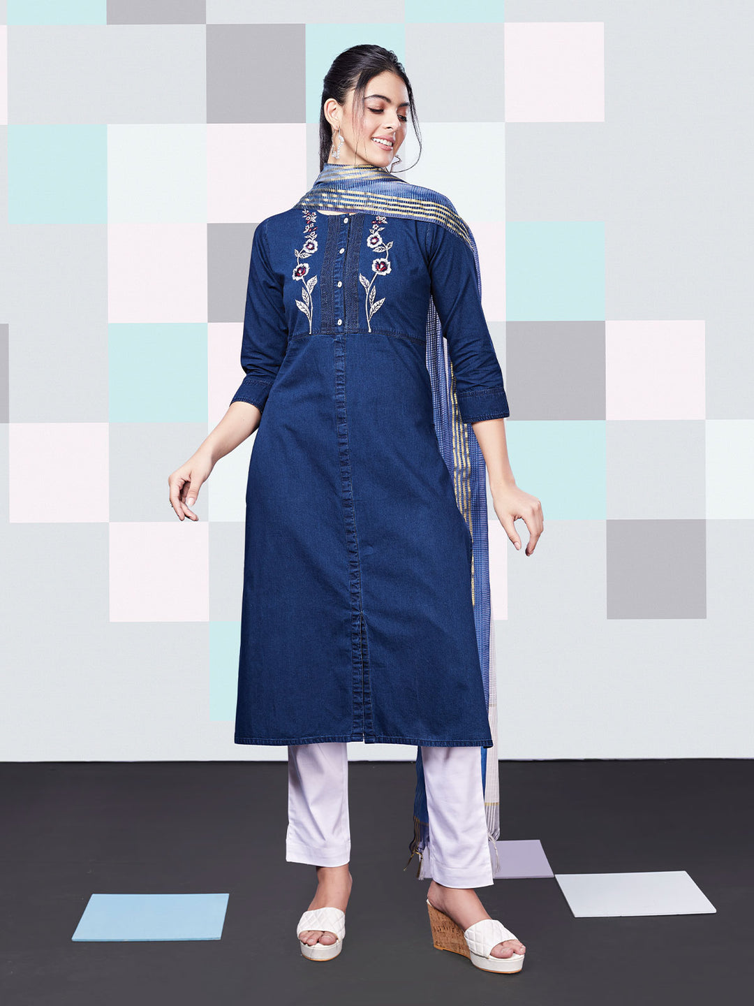 Shop Kurti Set With Dupatta Online | Dressline Fashion