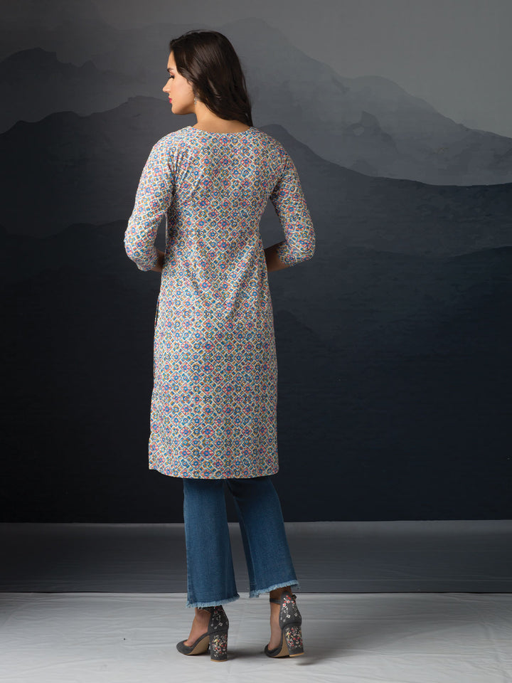 Geometric Printed & Embroidred Tunic