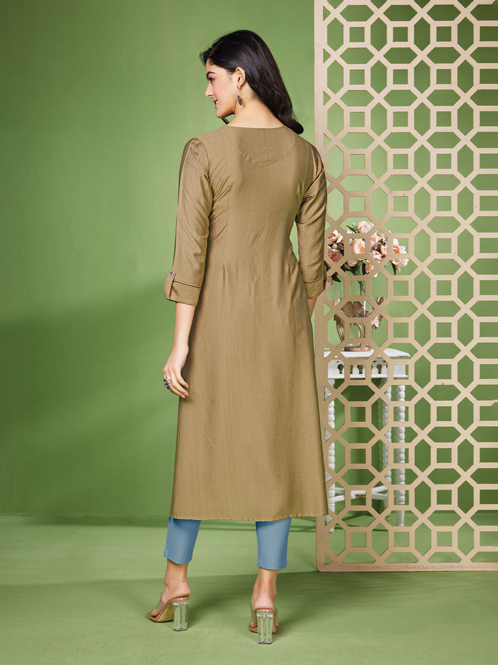 Brown Embroidered Tunic