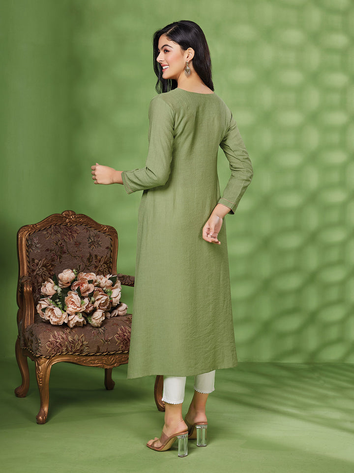 Green Embroidered Tunic