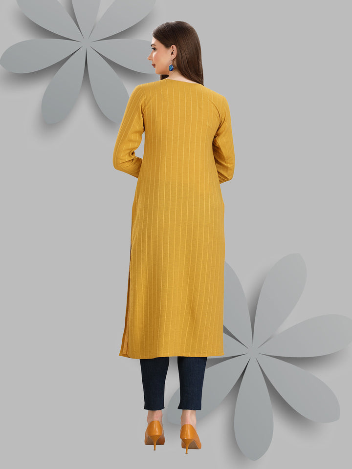 Mustard Woven Kurti