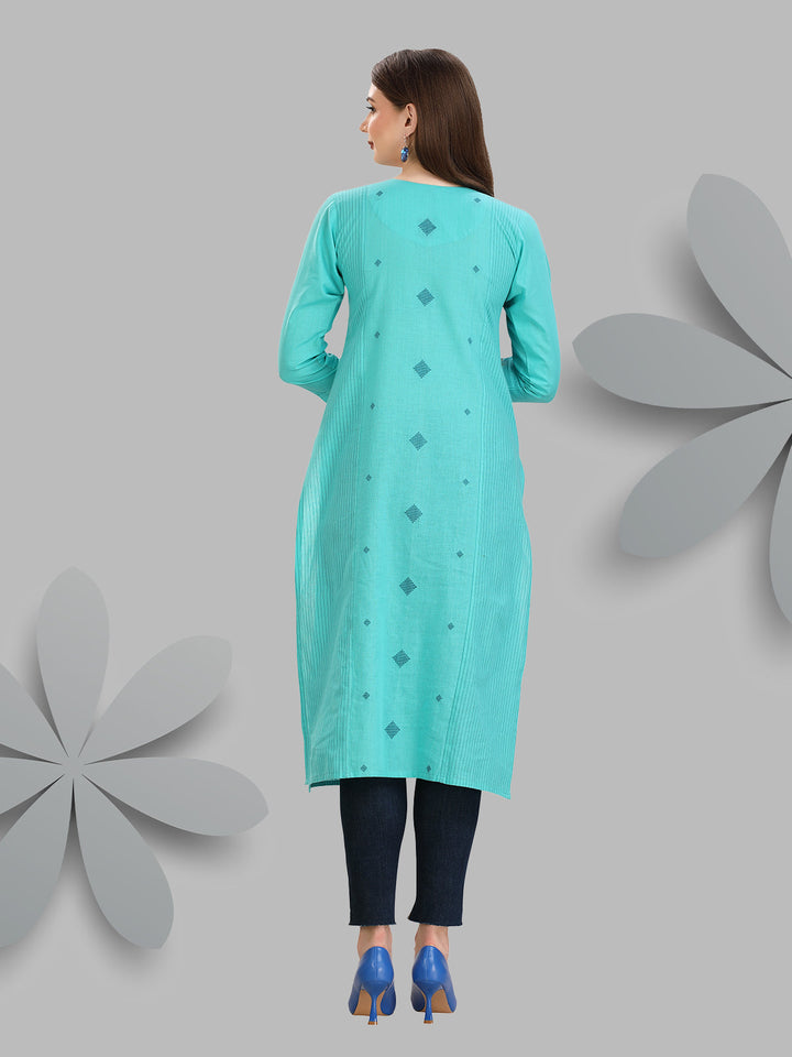 Turquoise Woven Kurti