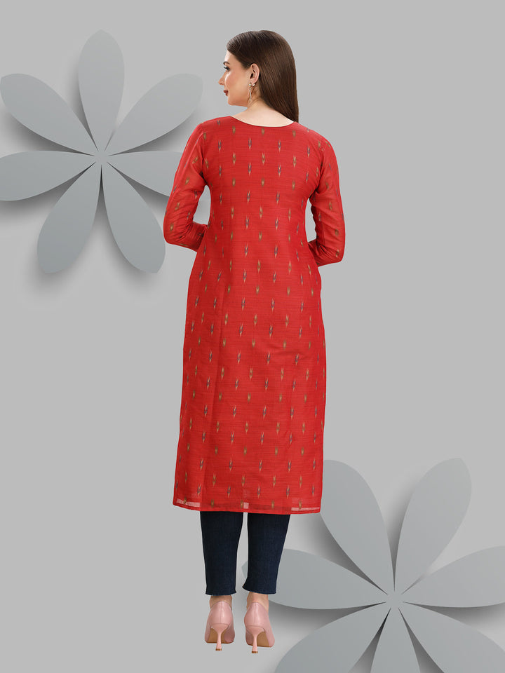 Rust Chanderi Kurti