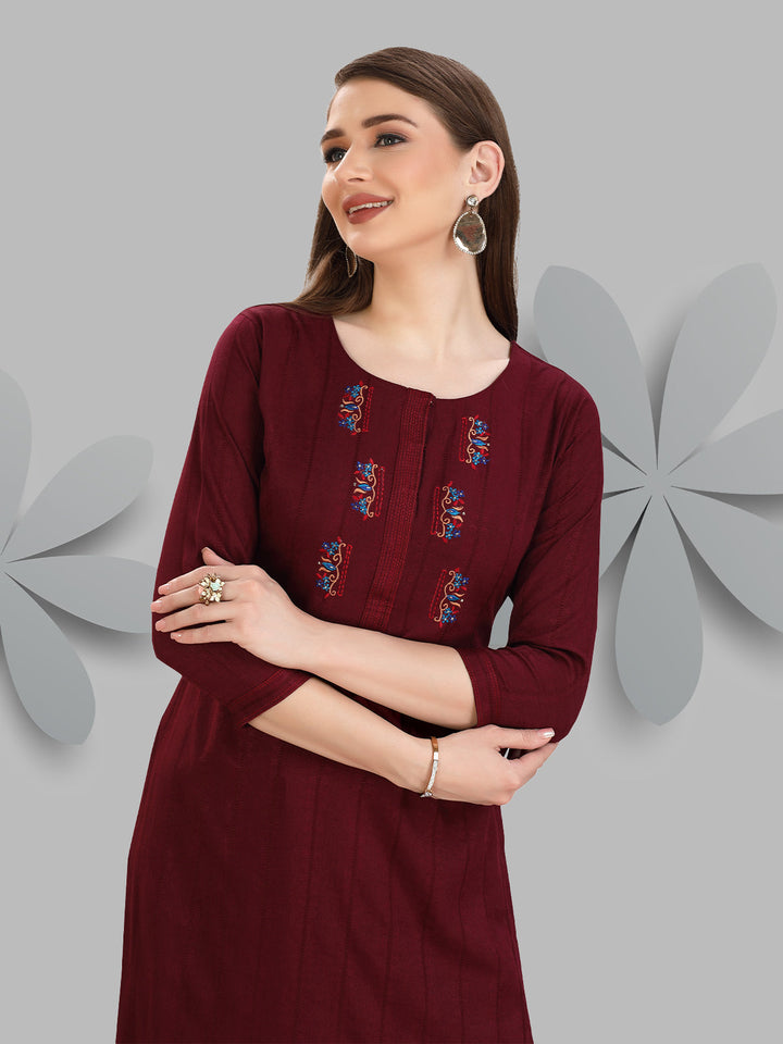 Maroon Woven Kurti