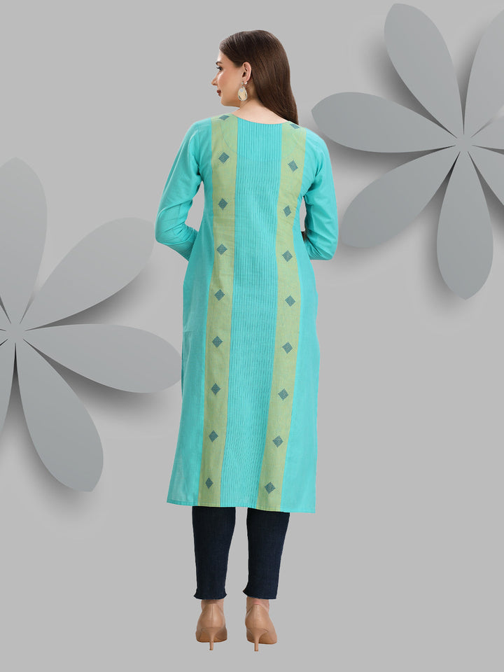 Turquoise Woven Kurti